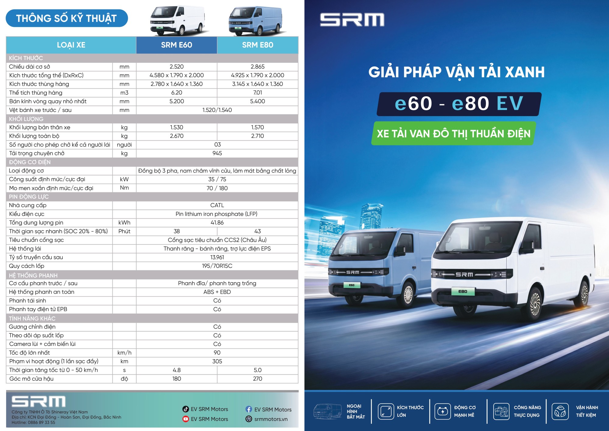 Xe Tải Van Điện E60 -E80